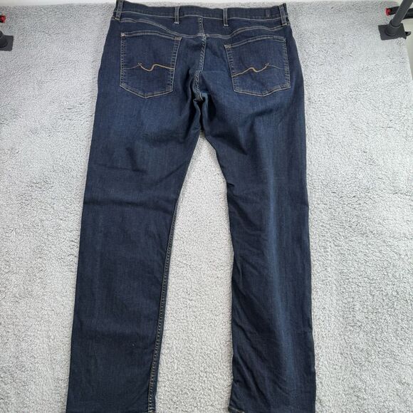 S 7 For All Mankind Jeans Mens 40x33 Blue The Straight Dark Wash Stretch Denim - Picture 9 of 11
